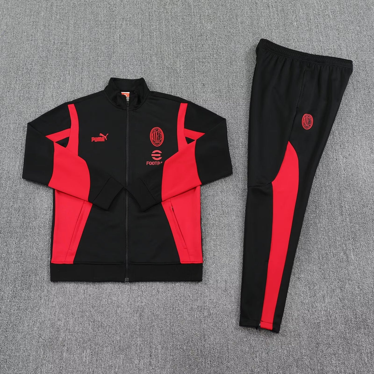 Conjunto Treino Milan 25/26 Puma - Preto e Vermelho