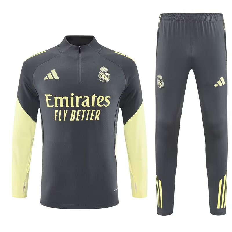 Conjunto Treino Real Madrid 25/26 Adidas - Cinza