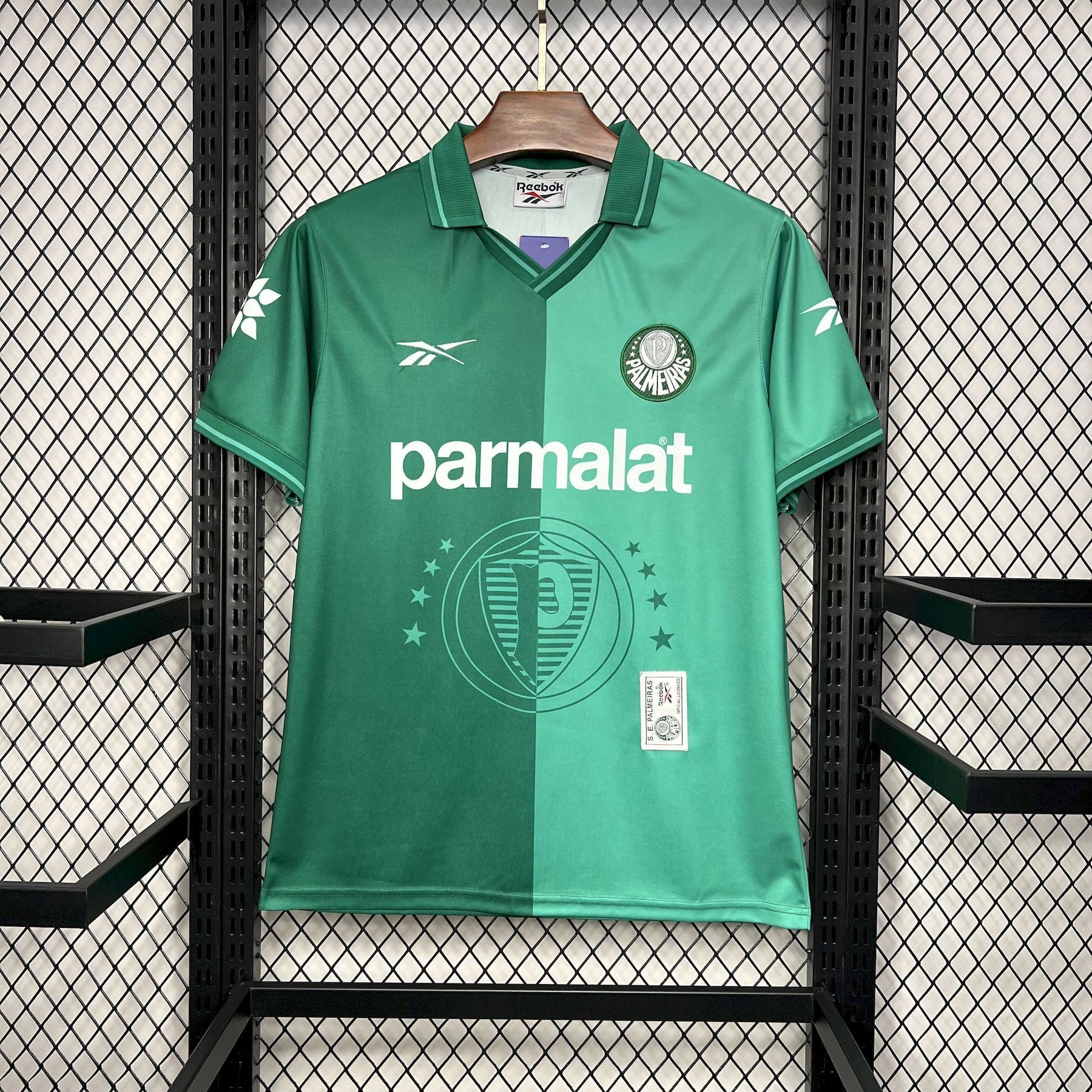 Camisa Palmeiras Retrô 1997 - Reebok - Verde e Branco