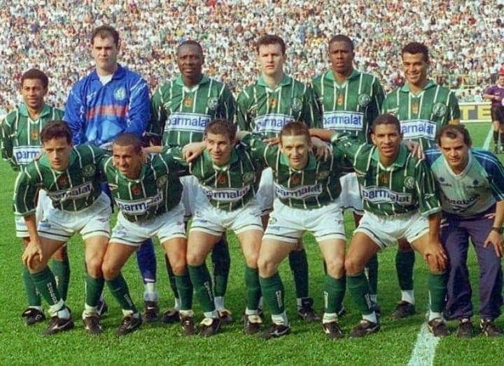 Camisa Palmeiras Retrô 1996 - Camp. Paulista - Rhumell - Verde e Branco