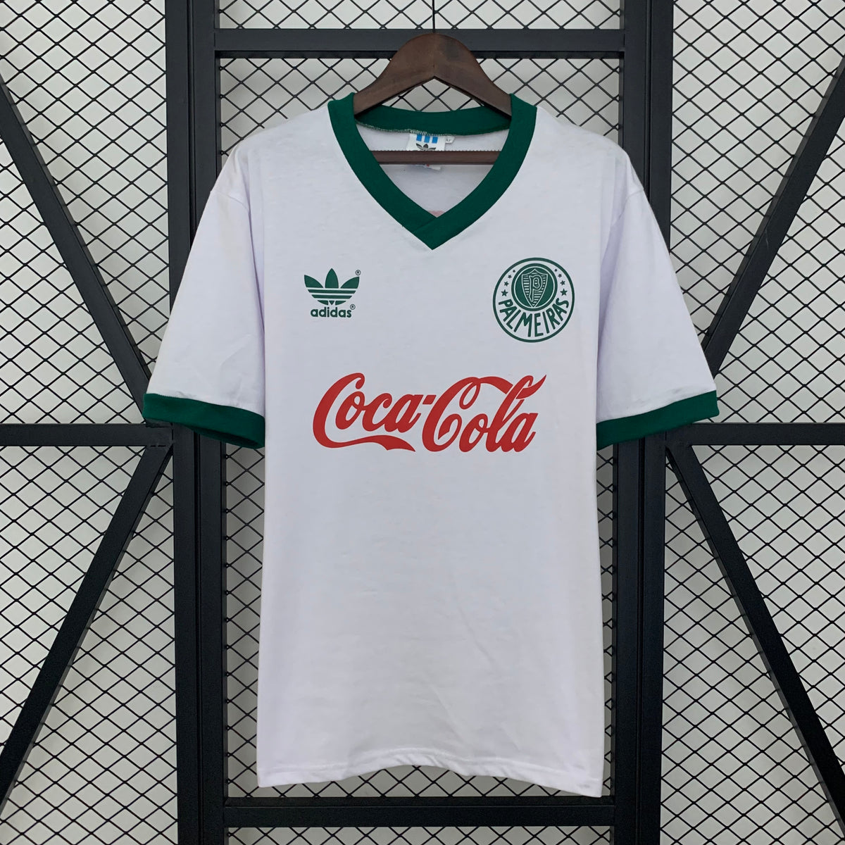 Camisa Palmeiras Retrô 1991 - Adidas - Coca Cola - Branca e Verde